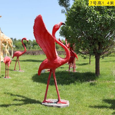 不锈钢粉色仙鹤雕塑