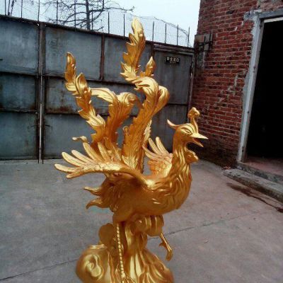 户外凤凰动物景观铜雕
