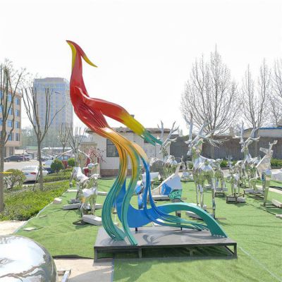 不锈钢广场凤凰雕塑