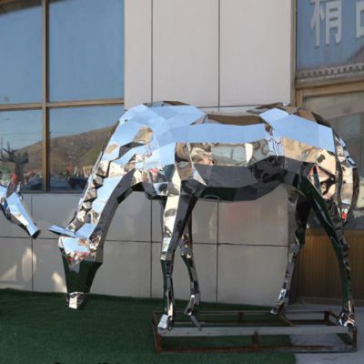 城市不锈钢鹿动物雕塑