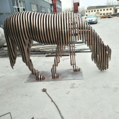 城市不锈钢马动物雕塑