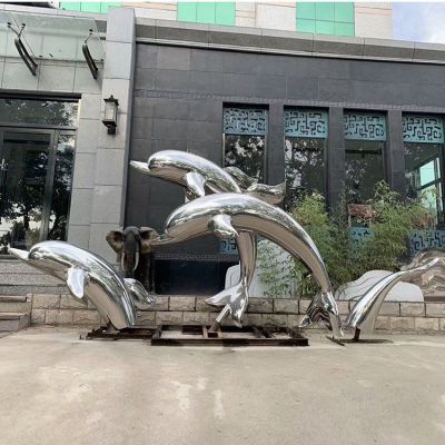 户外海豚动物铜雕
