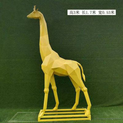 公园不锈钢长颈鹿动物雕塑