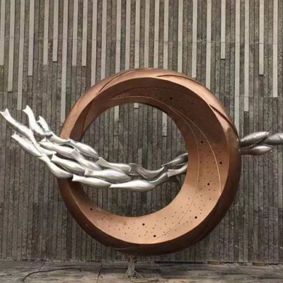 户外不锈钢鱼动物雕塑