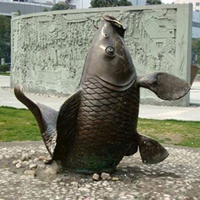 城市鱼动物铜雕