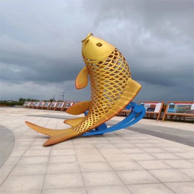 户外鱼动物铜雕 