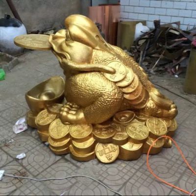 小区金蟾动物铜雕