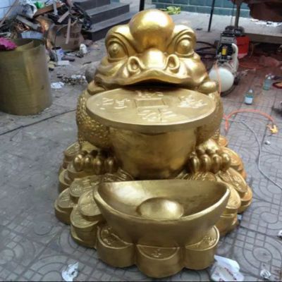 街边金蟾动物铜雕
