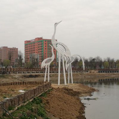 动物仙鹤不锈钢雕塑