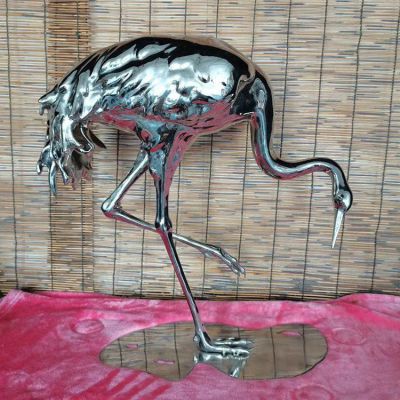 镜面不锈钢火烈鸟雕塑