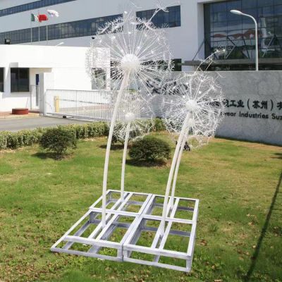 不锈钢发光蒲公英雕塑
