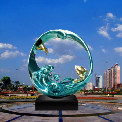 不锈钢海浪景观雕塑