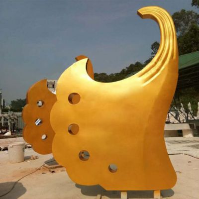 不锈钢大型树叶镂空雕塑