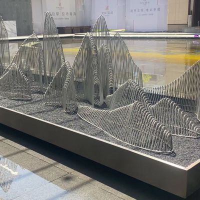不锈钢镂空假山户外雕塑