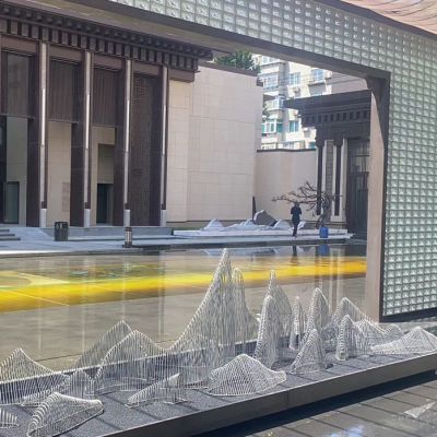 不锈钢镂空假山公园雕塑