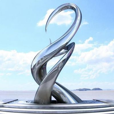 不锈钢镜面标志抽象雕塑