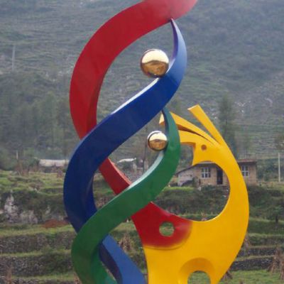 不锈钢彩绘凤凰商场雕塑