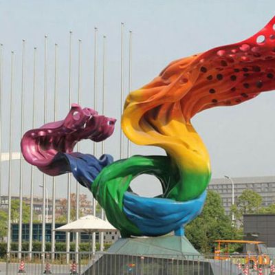 不锈钢彩带户外景观雕塑