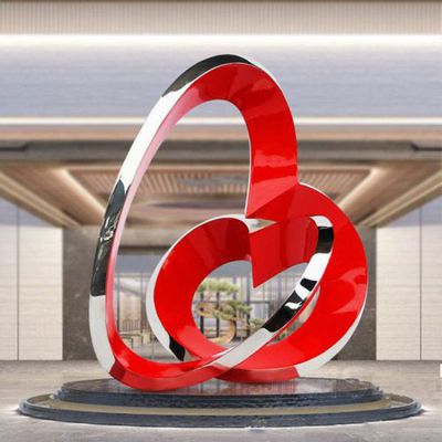 不锈钢镜面爱心景观雕塑