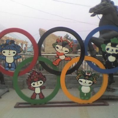 校园五环运动景观铜雕