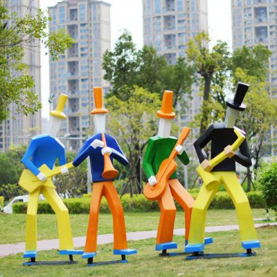 不锈钢吹乐器景观雕塑