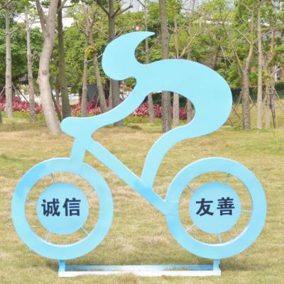不锈钢自行车商场雕塑