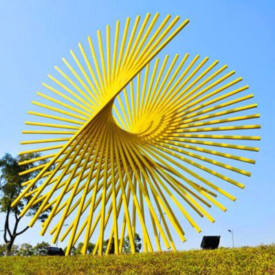 不锈钢广场线条景观雕塑