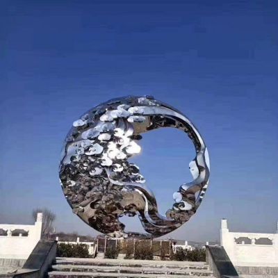 不锈钢广场镜面标志雕塑