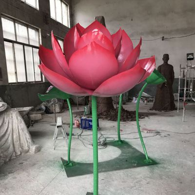 不锈钢户外荷花景观雕塑