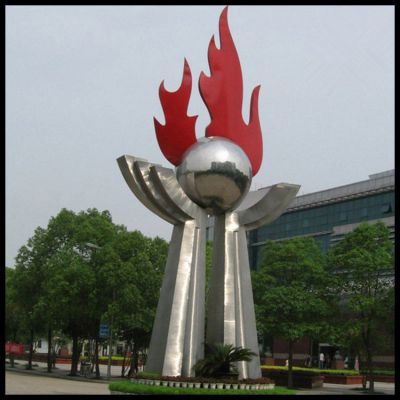 不锈钢公园双手景观雕塑