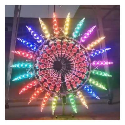不锈钢金色风动景观雕塑