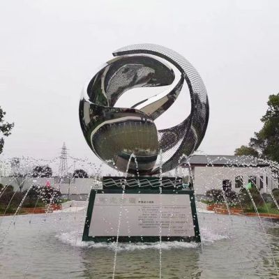 不锈钢城市抽象景观雕塑