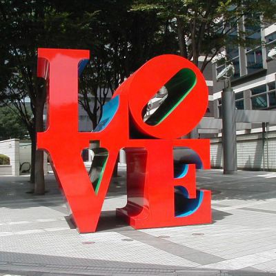 不锈钢love文字景观雕塑