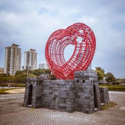 不锈钢户外爱心标志雕塑