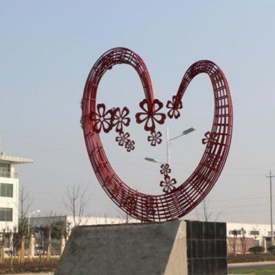 不锈钢城市爱心抽象雕塑