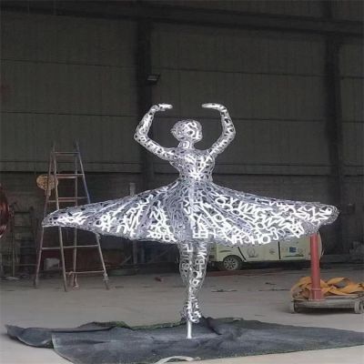 不锈钢校园人物舞蹈景观雕塑