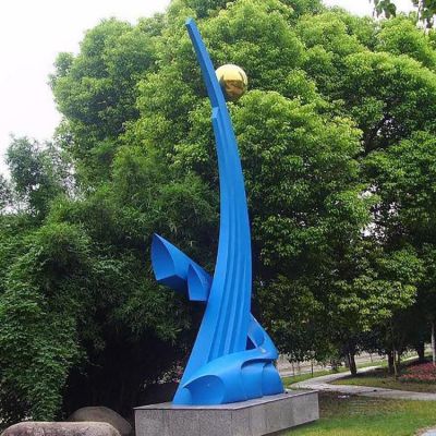 不锈钢校园线条景观雕塑