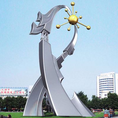 不锈钢校园水滴景观雕塑