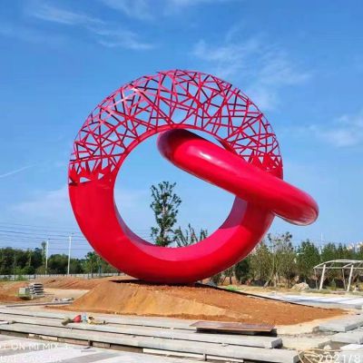 不锈钢圆环广场标志雕塑