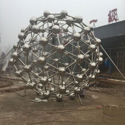 不锈钢校园原子球标志雕塑