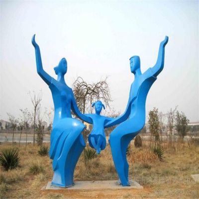 不锈钢一家人标志景观雕塑