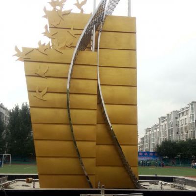 不锈钢校园启航景观雕塑