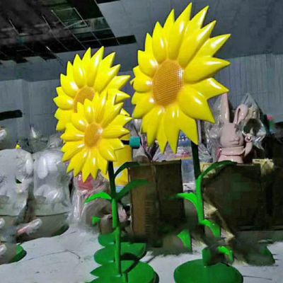 不锈钢向日葵植物标志雕塑