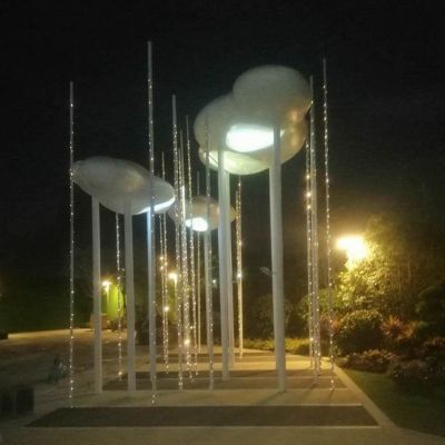 不锈钢抽象祥云景观雕塑
