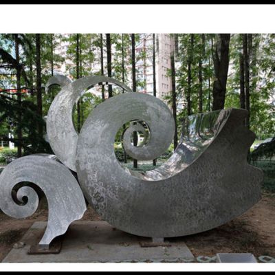 不锈钢抽象祥云景观雕塑