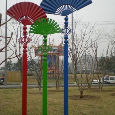 不锈钢扇子吉祥标志雕塑