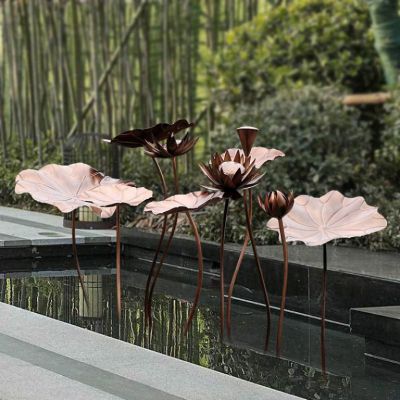 不锈钢莲花标志景观雕塑