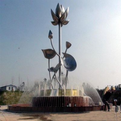 不锈钢抽象莲花景观雕塑