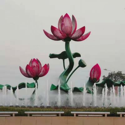 不锈钢莲花抽象标志雕塑