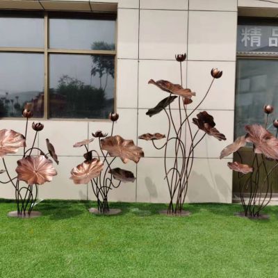 不锈钢莲花植物文化雕塑